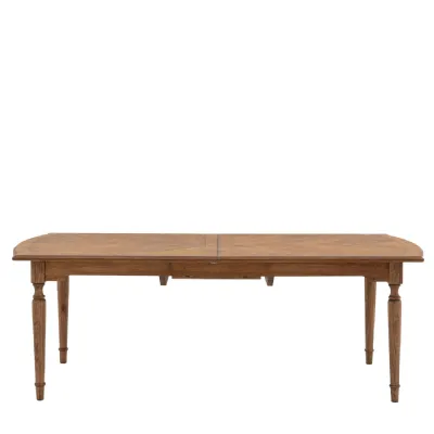 Natural Wooden Lacquered Large Extending Dining Table