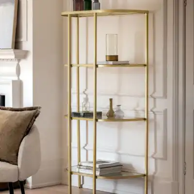 Champagne Gold Metal Open Display Shelving Unit