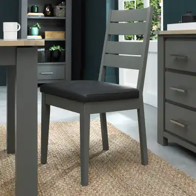 Pair Of Modern Grey Dining Chairs