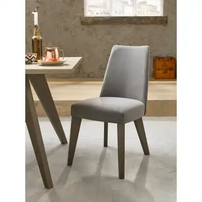 Aged Oak Smoke Grey Fabric Dining Chair