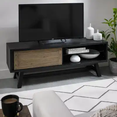 Weathered Oak And Peppercorn TV Entertainment Media Unit