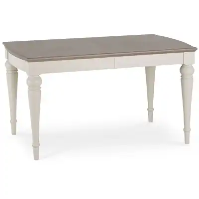 Grey Painted Extending Dining Table Washed Oak Top
