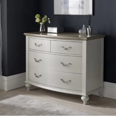 Grey Painted Washed Oak Top Chest of 4 Drawers