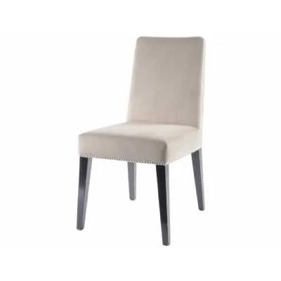 Modern Mayfair Taupe Velvet Dining Chair With Stud Detail