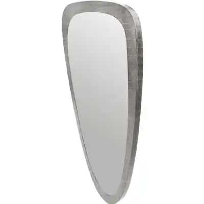 Brushed Grey Iron Framed Abstract Large Wall Mirror