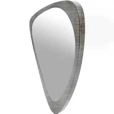 Brushed Grey Abstract Wall Mirror