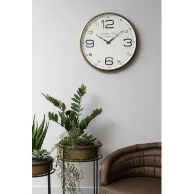 Gold Brass and Nickel Round Wall clock