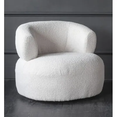 Cream Polyester Occasional Upholstered Boucle Chair