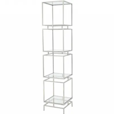 Stainless Steel Tall 40cm Square Display Open Shelving Unit