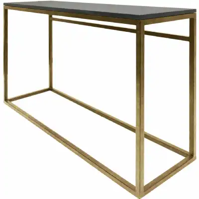 Champagne Gold Metal Grey Marble Console Table