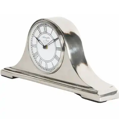Retro Nickel Finish Metal Carriage Mantel Table Clock