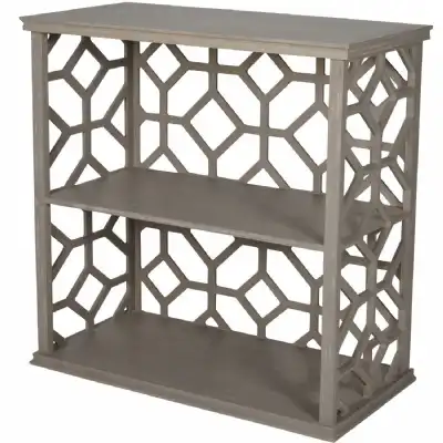 Small Geometric Distressed Wooden Open Shelving Unit