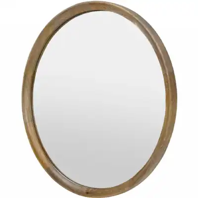 Natural Finish Medium 90cm Wooden Frame Wall Mirror