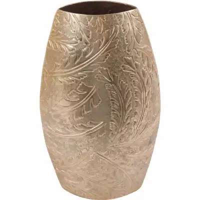 Laura Ashley Winspear Gold Leaf Embossed Oval Barrel Vase Large