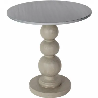 Grey Washed Wooden Pedestal Base 60cm Side Table