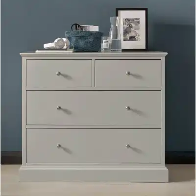 Grey Painted 2 over 2 Chest of 4 Drawers