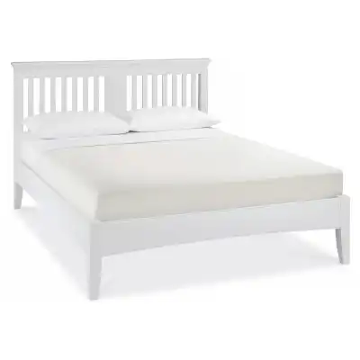White Painted 5ft King Size Bed Slatted Headboard