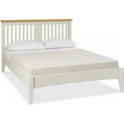 5ft King Size Bed Grey Painted Oak Top