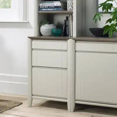 Grey Painted Washed Oak Filing Cabinet