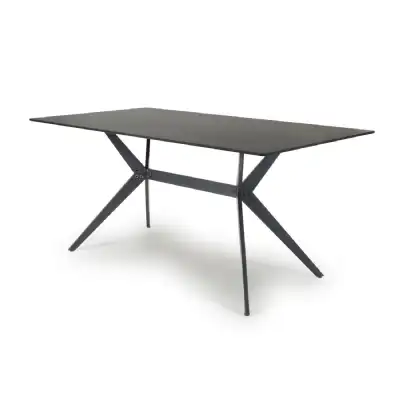 Ceramic Black Top 160cm Cross Leg Dining Table
