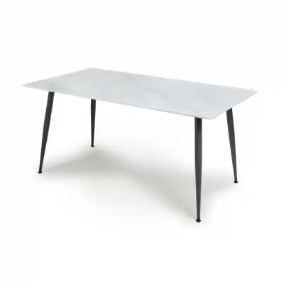 White Sintered Stone 160cm Dining Table
