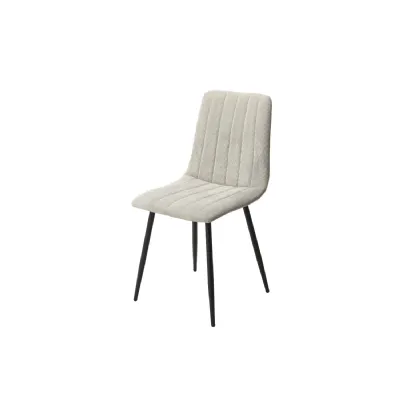 Light Grey Fabric Dining Chair with Black Tapered Legs