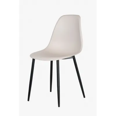 Calico Curved Dining Chair with Black Metal Tapering Legs