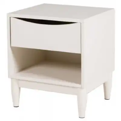 Scandinavian White Painted Wooden Bedside Table