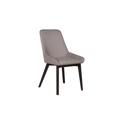 Latte Cream Fabric Dining Chair Black Legs