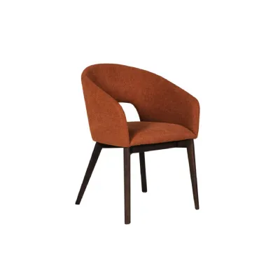 Rust Orange Fabric Dining Chair