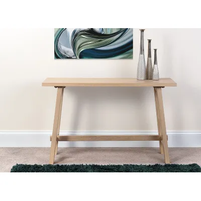 Oak Stone Washed Console Hall Side Table