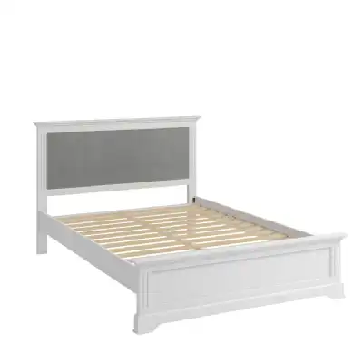 White Painted Wood 5ft King Size Bed
