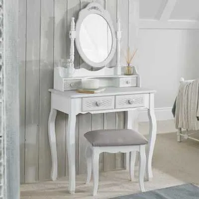 Brittany Dressing Table Base White grey