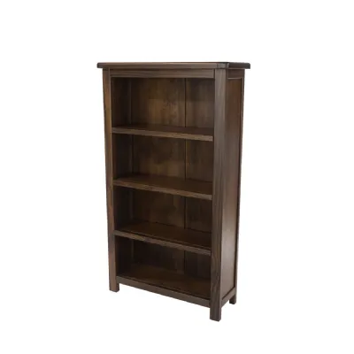 Dark Brown Lacquered 3 Shelf Narrow Bookcase
