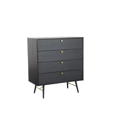 Black and Copper Chest of 4 Drawers