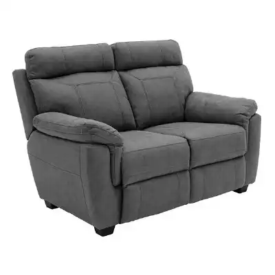 Grey Fabric 2 Seater Sofa with Contrast Stitching