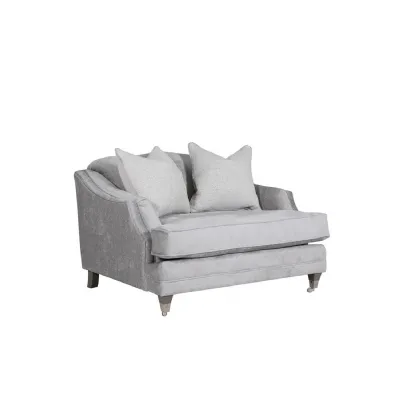 Silver Velvet Fabric Single Snuggle Sofa