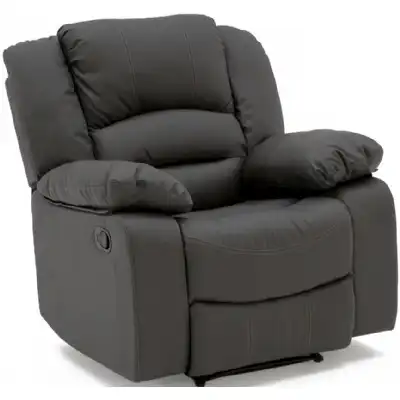 1 Seater Grey Leather Recliner Chair With Bucket Seat