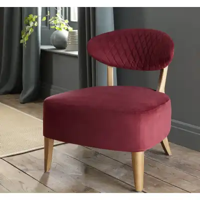 Crimson Red Velvet Occasional Chair
