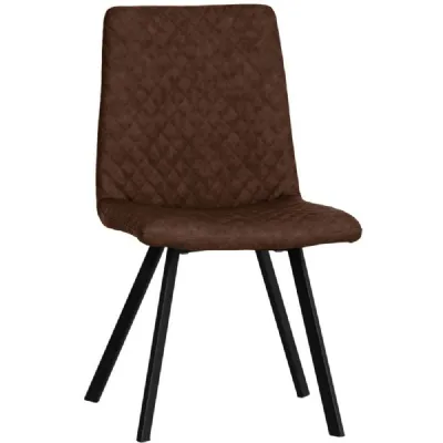 The Chair Collection Diamond Stitch Dining Chair Brown