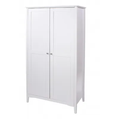 White Double 2 Panelled Door Plain Wardrobe
