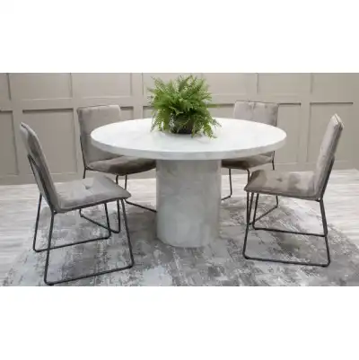 White Round Marble Dining Table 130cm Diameter