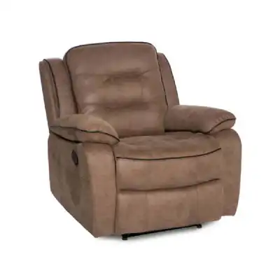 Brown Fabric Upholstered Manual Recliner Armchair