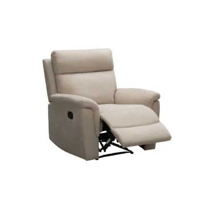 Natural Chenille Fabric 1 Seater Electric Reclining Armchair