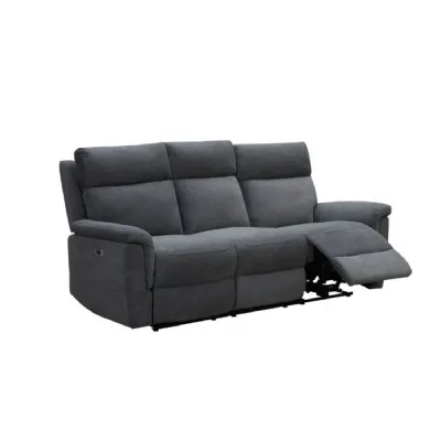 Grey Chenille Fabric 3 Seater Electric Reclining Sofa