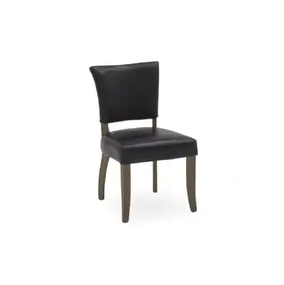 Blue Leather Dining Chair Oak Legs