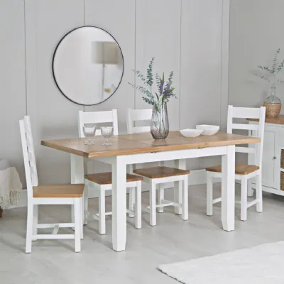 EA Dining White 1.2m butterfly extending table