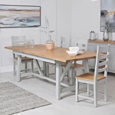 EA Dining Grey 1.8m Refectory Butterfly Extending table