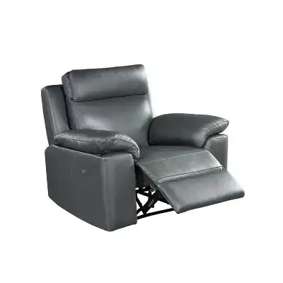 Electric Grey Leather Recliner Chair