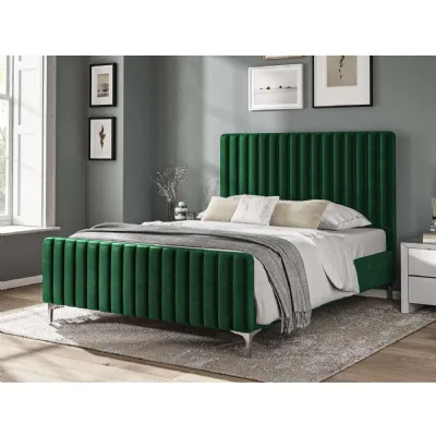 Fabric Bed Collection Green 4'6 Fabric Bedframe